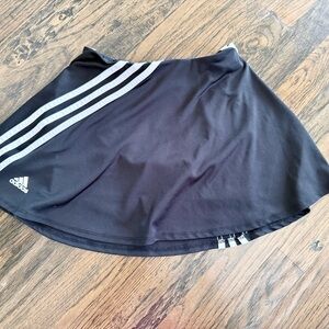 Girls 10-12 Adidas Black Skort with White Stripes